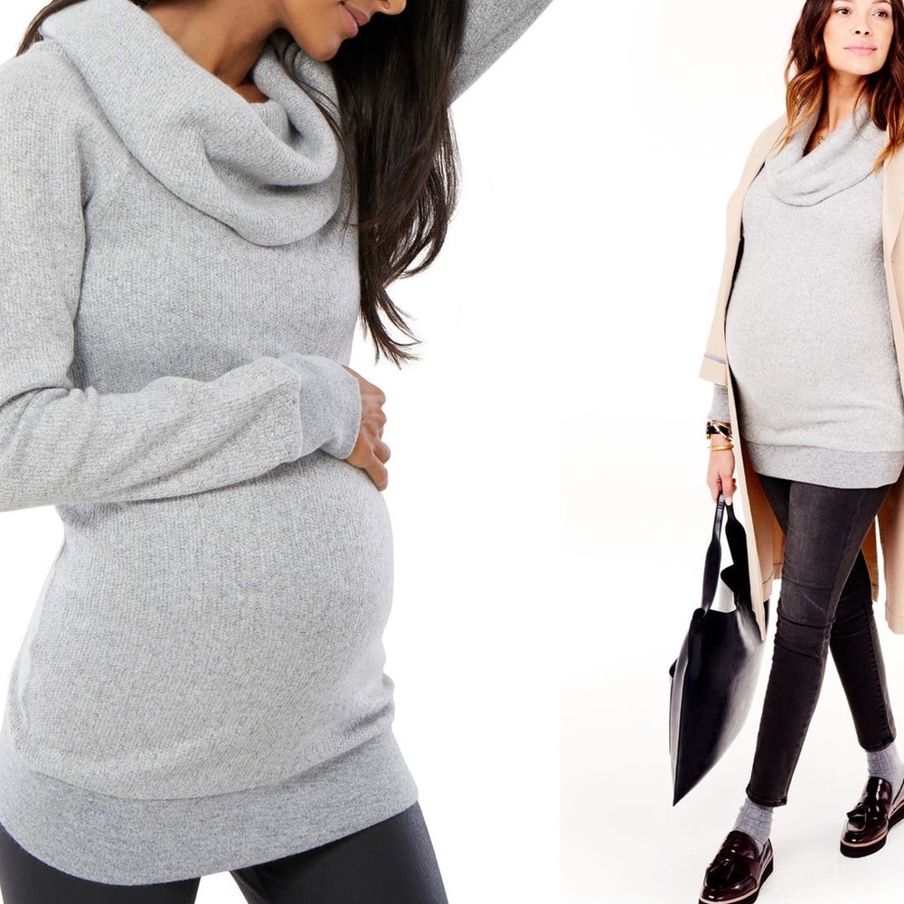 Cowl Neck Maternity Sweater